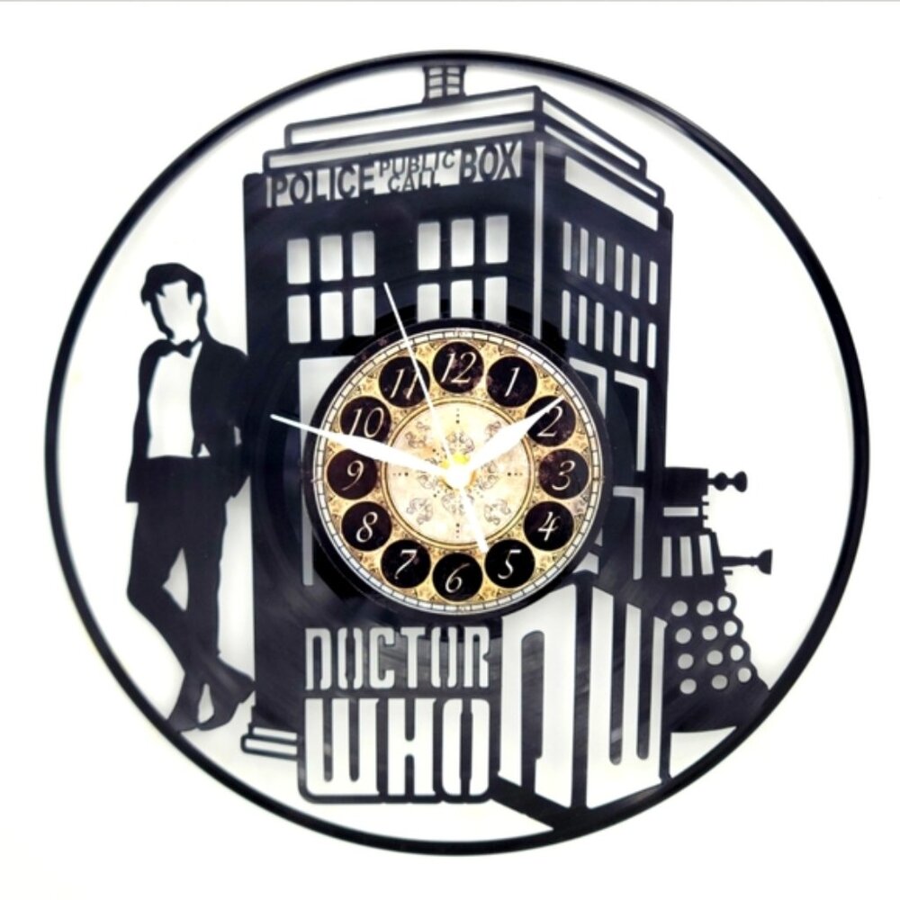 DOCTOR WHO vinyl record clock | Movie Theater Room Wall Art Decor